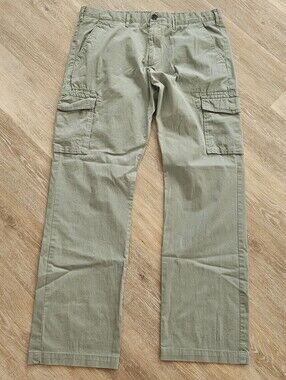 Marc Anthony men's cargo chino khaki pants sage green 38x32 100% cotton like new